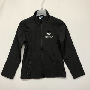 HPI Women Full Zip Top Golf Logo Jacket Fleece Lined Size Small Black M120 -11